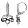 Stella Grace Sterling Silver 1/10 Carat T.W. Diamond Infinity Heart Earrings