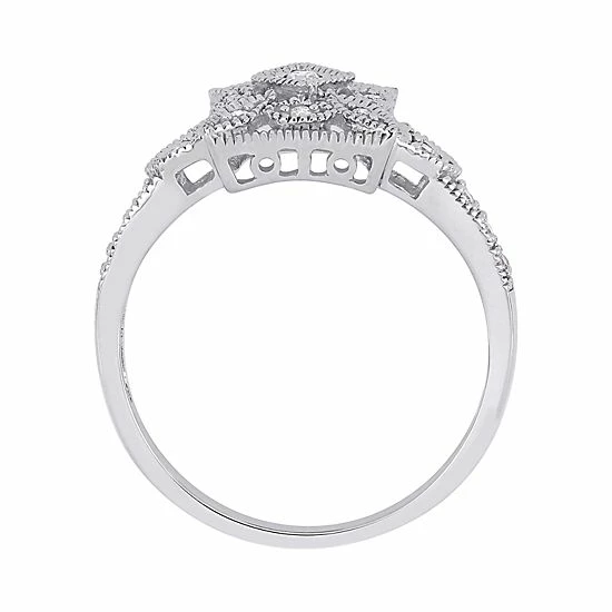 Stella Grace 10k White Gold 1/7 Carat T.W. Diamond Vintage Ring 3 Stella Grace 10k White Gold 1/7 Carat T.W. Diamond Vintage Ring - Image 3