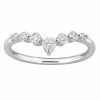 Stella Grace Platinum Over Sterling Silver 3/8 Carat T.W. Lab-Grown Diamond Chevron Ring
