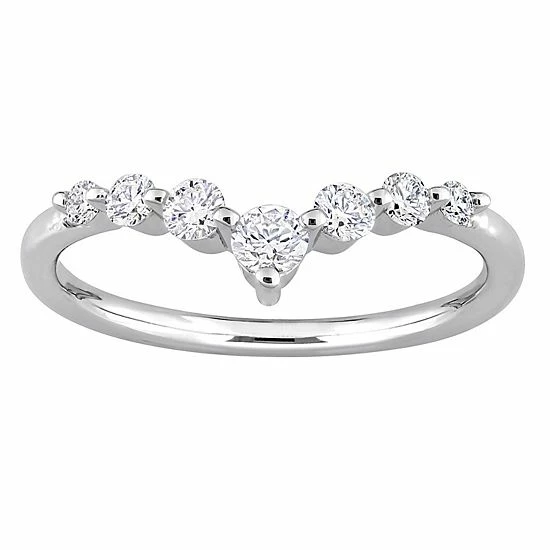 Stella Grace Platinum Over Sterling Silver 3/8 Carat T.W. Lab-Grown Diamond Chevron Ring 1 Stella Grace Platinum Over Sterling Silver 3/8 Carat T.W. Lab-Grown Diamond Chevron Ring