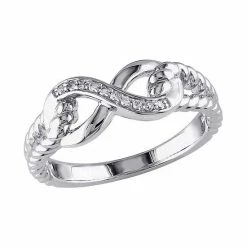 Stella Grace Sterling Silver Diamond Accent Infinity Ring
