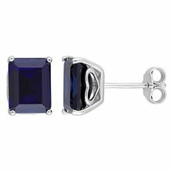 Stella Grace Sterling Silver & Gemstone Stud Earrings Created Blue Spinel -Stella Grace Sales unnamed file 935