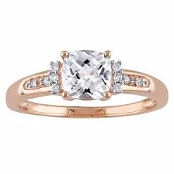 Stella Grace 10k Rose Gold Lab-Created White Sapphire & Diamond Accent Engagement Ring