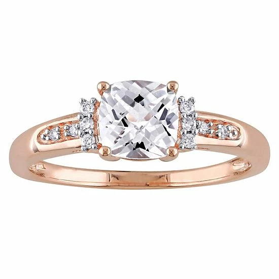 Stella Grace 10k Rose Gold Lab-Created White Sapphire & Diamond Accent Engagement Ring 1 Stella Grace 10k Rose Gold Lab-Created White Sapphire & Diamond Accent Engagement Ring