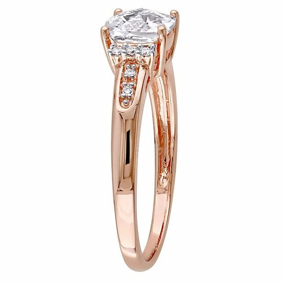 Stella Grace 10k Rose Gold Lab-Created White Sapphire & Diamond Accent Engagement Ring 2 Stella Grace 10k Rose Gold Lab-Created White Sapphire & Diamond Accent Engagement Ring - Image 2