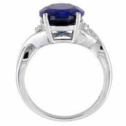 Stella Grace Sterling Silver Lab-Created Sapphire & Diamond Accent Cocktail Ring -Stella Grace Sales unnamed file 969