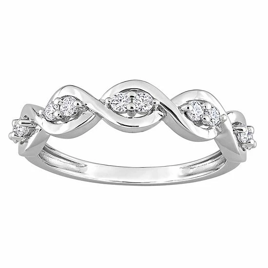 Stella Grace Sterling Silver 1/4 Carat T.W. Lab-Created Moissanite Anniversary Ring 1 Stella Grace Sterling Silver 1/4 Carat T.W. Lab-Created Moissanite Anniversary Ring