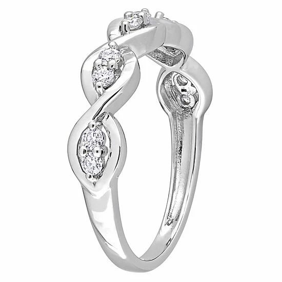 Stella Grace Sterling Silver 1/4 Carat T.W. Lab-Created Moissanite Anniversary Ring 2 Stella Grace Sterling Silver 1/4 Carat T.W. Lab-Created Moissanite Anniversary Ring - Image 2