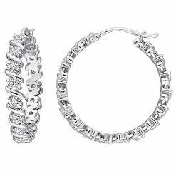 Stella Grace Sterling Silver 1 1/4 Carat T.W. Lab-Created Moissanite Hoop Earrings