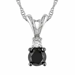 Stella Grace 10k White Gold 1/2-ct. T.W. Black And White Diamond Pendant