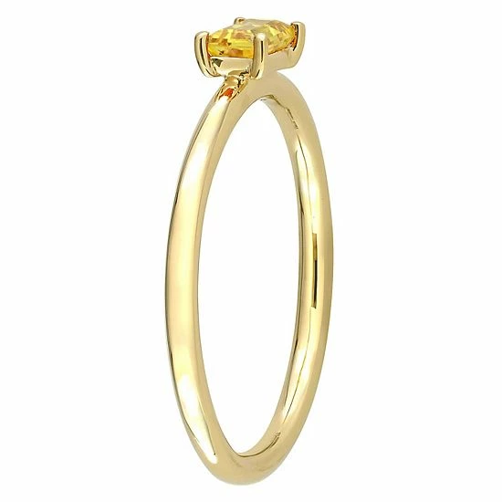 Stella Grace 10k Gold Yellow Sapphire Stackable Ring 2 Stella Grace 10k Gold Yellow Sapphire Stackable Ring - Image 2