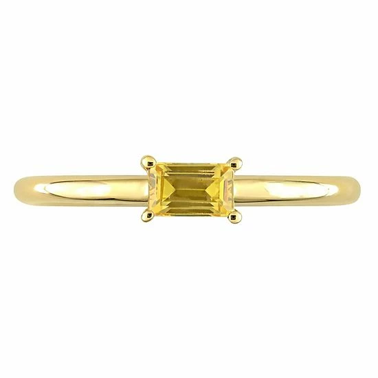 Stella Grace 10k Gold Yellow Sapphire Stackable Ring 5 Stella Grace 10k Gold Yellow Sapphire Stackable Ring - Image 5