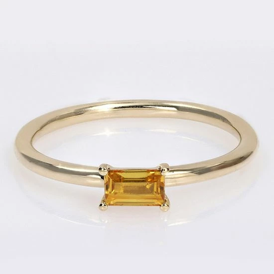Stella Grace 10k Gold Yellow Sapphire Stackable Ring 6 Stella Grace 10k Gold Yellow Sapphire Stackable Ring - Image 6